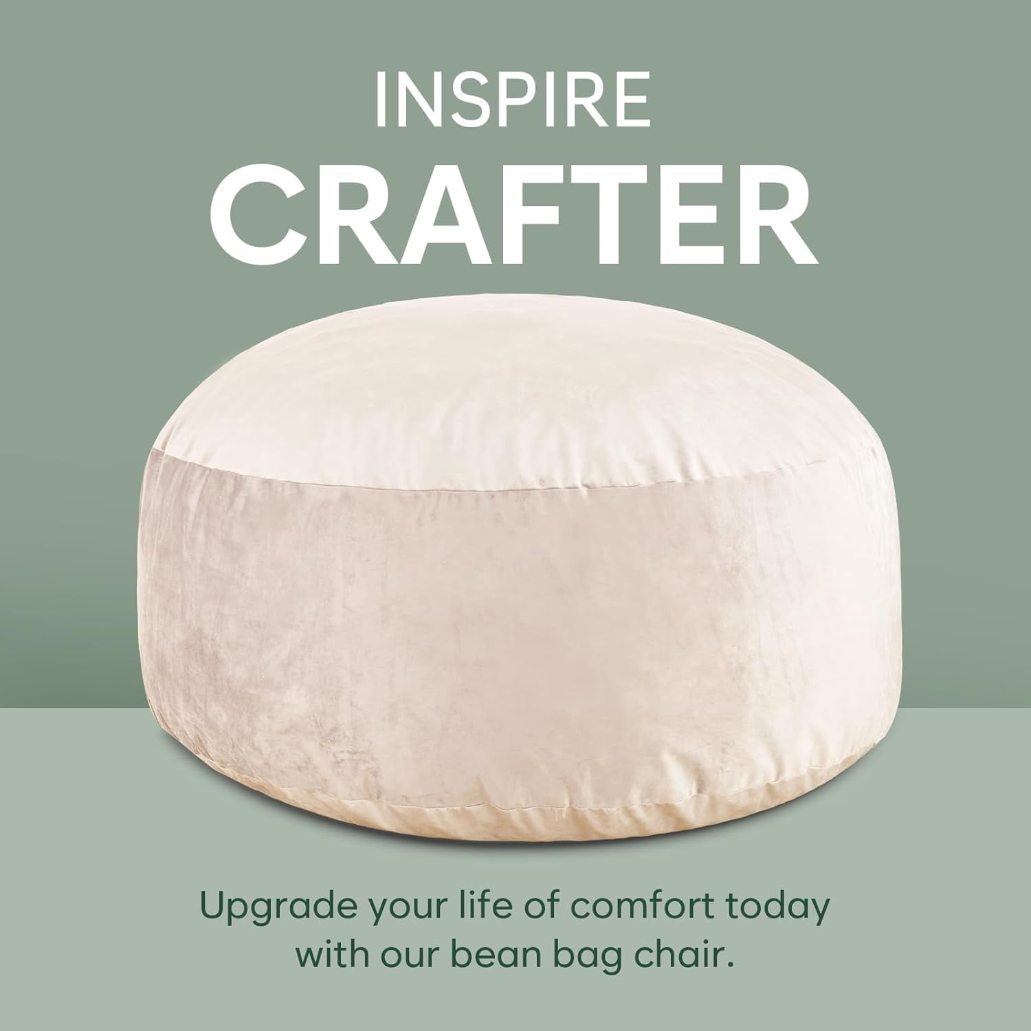 3 Ft Bean Bag Chair, Memory Foam Bean Bag Chairs for Adults with Filling, Round Bean Bag Sofa with Filler Included, Beanbags with Soft Dutch Velvet Fabric,3 Foot,Beige