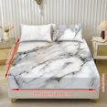 thumbnail image 2 of COEQINE Twin Size Sheet Set Cozy Fade Resistant 3 Pieces Bedding Sheet Set All Season Bottom Bedsheet with All Around Elastic for Home Decor, Marble White Gray, 2 of 5