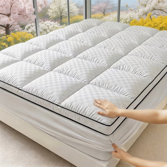 Cooling Mattress Topper & Deep Pocket Mattress Pad Suitable For Cooling ComfortBreathable Cover, Machine Washable