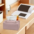 thumbnail image 4 of Fmbmuo Genuine or Faux Leather Tissue Box Cover Minimalist Tissue Box Cover PU Easy Refill for Office Desk, 4 of 5