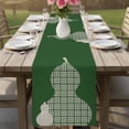 thumbnail image 4 of Green Gourd Table Runner 72 Inches, Modern Abstract Art Geometric Bed Runner Dresser Scarves Tabletop for Indoor Outdoor Parties/Ceremony/Banquet, 16" x 72", 4 of 9
