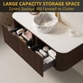 thumbnail image 5 of 48" Curved Edges Striped Bathroom Vanity with Sink, Floating Plywood Cabinet with 2 Large Drawer, Ceramic Vessel Basin & Artificial Marble Top - Dark Walnut Wood Grain Color Pre-assembled Vanity, 5 of 7