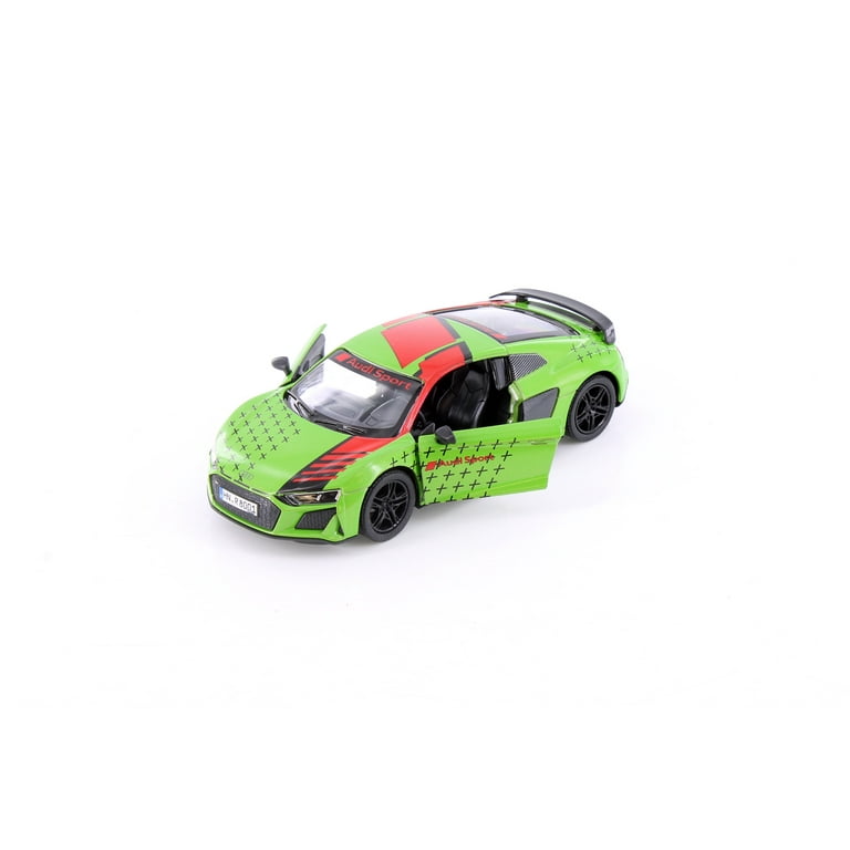 2020 Audi R8 Coupe Livery Edition, Green w/Red Stripe - Kinsmart