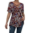 thumbnail image 2 of a.Jesdani Womens Plus Size Tops Short Sleeve Casual V Neck Criss Cross Blouse Tunic M-4X, 2 of 5