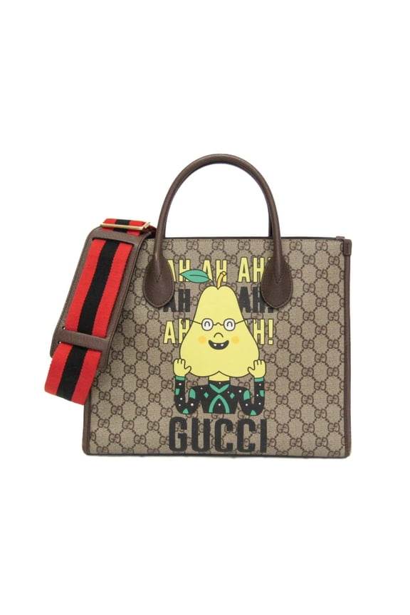 Pre-Owned Gucci 703256 Women,Men GG Supreme Shoulder Bag,Tote Bag Brown