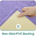 thumbnail image 5 of 2 Pieces Bathroom Rugs, Ultra Soft Non Slip Absorbent Chenille Toilet Bath Mat Set (Lavender), 5 of 6