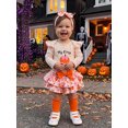 thumbnail image 5 of RUINIXCW Newborn Baby Girl My First Halloween Outfit Infant Girl Fall Winter Clothes Letters Embroidery Long Sleeve Romper Skirt Headband Socks Set, 5 of 10