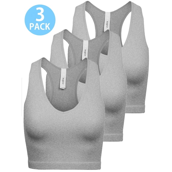KOGMO Womens Ribbed Racerback Crop Tank Top