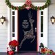 thumbnail image 1 of Cubierta de puerta de elfos de Navidad, accesorios de decoración al aire libre, pancarta de fondo de Navidad de Papá Noel para puerta de casa de fiesta, 1 of 4