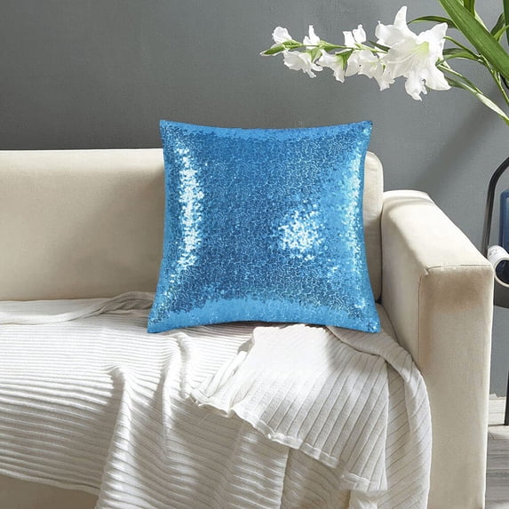 45CM*45CM Solid Color Sequin Pillow Cover Invisible Zipper Pillow Core Anti-Fouling Cover Simple Fashion Pillow Decorative Cloth Cover