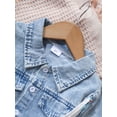thumbnail image 5 of Girls 2pcs Long Sleeve Denim Button Coat & Straps Floral Print Flare Dress Trendy Casual Kids Outdoor Clothes For Spring And Autumn, 5 of 7
