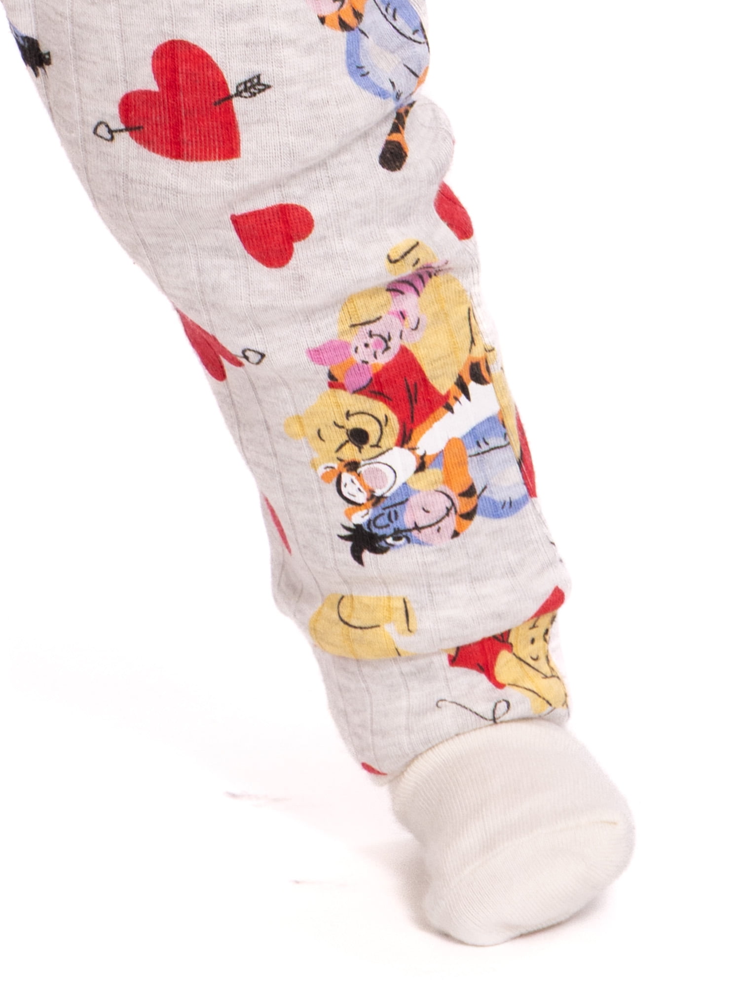 Winnie the Pooh Baby Girls Valentine's Day Long Sleeve Bodysuit with Matching Joggers, 2-Piece Set, Sizes Newborn-12M