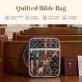 thumbnail image 4 of FOR U DESIGNS Deer American Flag Pattern Bible Cover Case Lightweight Bible Carrying Case Quilted Book Cover Bibles Organizer Cases Bible Carrier with Handle and Zipper, 4 of 7