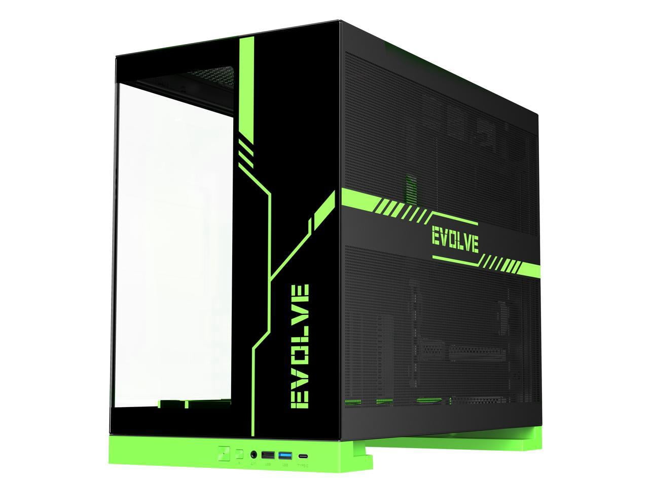 DIYPC IDX8-BK-ARGB Black USB3.0/ Type C Tempered Glass ATX Gaming Computer Case w/ Dual Tempered Glass Panel and 4 x ARGB PWM Fans (Pre-Installed)