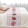 thumbnail image 2 of Spring Flowers Bed Runner for Cal King Size Bed, Daisy Roses Purple Lavender Strawberries Pink Plaid Soft Bedding Scarf Bedding Protector Slipcover Sofa Throw for Bedroom Hotel Guesthouse, 2 of 8