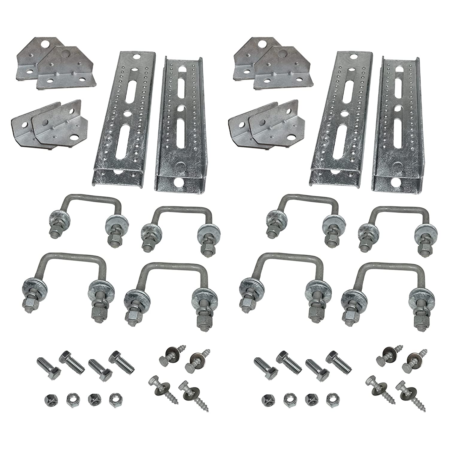 8 Pack 8" Galvanized Swivel Top Bunk Bracket Kit with Hardware for