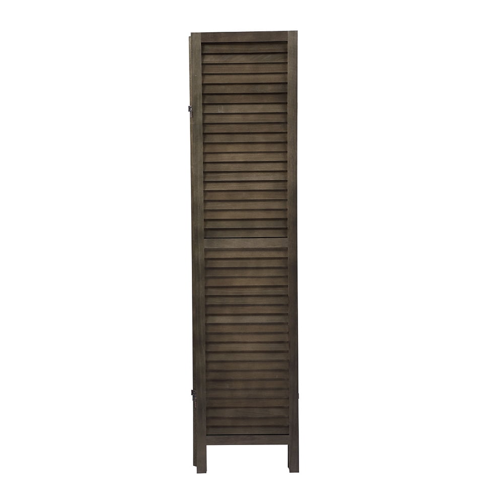 Kadyn 4 Panel Room Divider, Folding Privacy Screen Room Screen, Freestanding Office Divider, Rustic Brown Kadyn 4 Panel Room Divider, Folding Privacy Screen Room Screen, Freestanding Office Divider, Rustic Brown