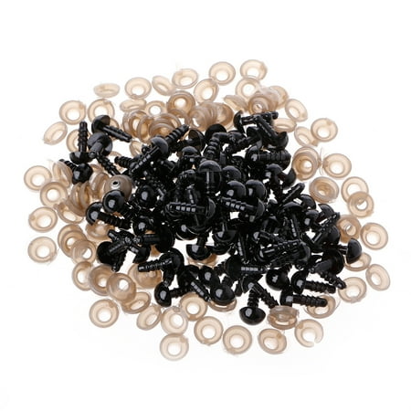 

100Pcs/Bag DIY for Doll Toy Eyes Black Plastic Safety Eyes Puppets for Doll with