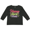 thumbnail image 3 of Inktastic Happy April Fools with Colorful Dots Boys or Girls Long Sleeve Toddler T-Shirt, 3 of 5