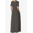 thumbnail image 2 of TheMogan Women's PLUS Soft Jersey Oversized V-Neck Short Sleeve Maxi Dress W Pocket, 2 of 6
