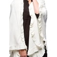 thumbnail image 4 of Ruffle Trim Knit Poncho-like Shawl Wrap. 44"x78".one Piece. (Ivory, One Size), 4 of 4