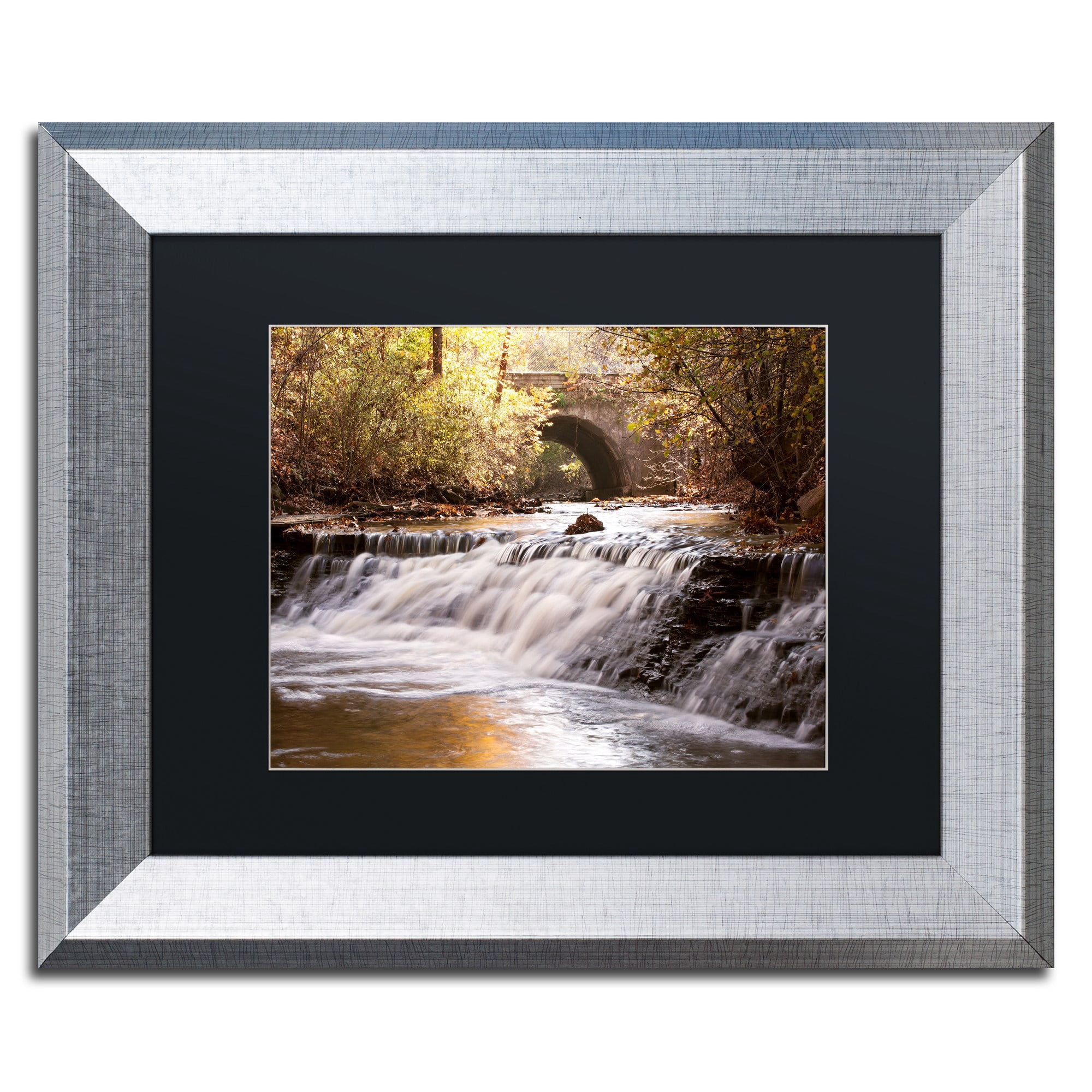 Trademark Fine Art "Avon Falls" Canvas Art by Jason Shaffer, Black Matte, Silver Frame