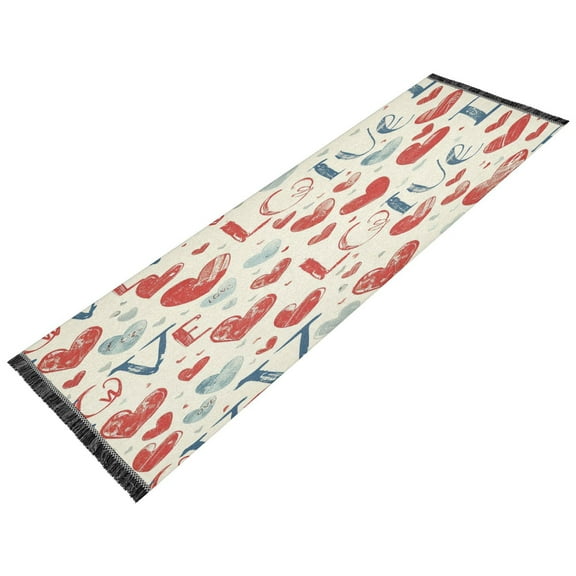 BZSMCE Runner Rug Classical Design Colorful Hearts Of Affection Style Modern Pattern 72x23.5in Indoor Washable Rug