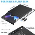 thumbnail image 3 of Unidad externa de CD/DVD Kadlun BT638 USB 3.0 USB C para portátil, 3 of 7