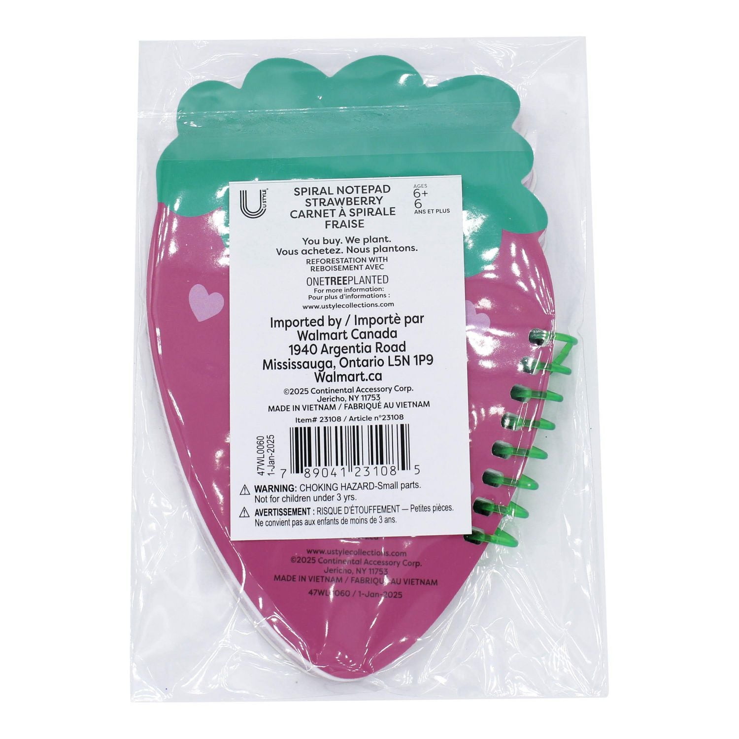 Mini bloc-notes U Style, 50 feuilles - Fraise