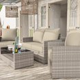 thumbnail image 3 of Pakunoda Outdoor Deep Seat Cushion with Backrest, 24" x 24" x 6.5" Waterproof Patio Chair Replacement Cushion for Sofa Couch, Cream, 3 of 7