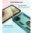 thumbnail image 5 of Wekity Galaxy A12 Case with Tempered Glass Screen Protector and Grip Ring Kickstand, Military Grade Protective Cover Magnetic Finger Loop Stand Phone Cases Compatible for Samsung Galaxy A12, Blue, 5 of 5