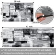 thumbnail image 2 of Black Grey Kitchen Rugs Mats Set 2 Pieces Abstract Modern Art Cushioned Anti-Fatigue Kitchen Rug Waterproof Non Slip Comfort Heavy Duty Standing Floor Mat Carpets for Kitchen Laundry, 17"x47"+17"x28", 2 of 6
