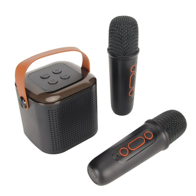 Portable Mini Karaoke Machine Speaker with 2 Microphones, Powerful Stereo for Home Party, RGB Light Effect, Easy to Connect, Exquisite and Fashionable