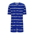 thumbnail image 5 of Viluyesy Round Neck T-Shirt and Shorts 2PC for Women Printed Tops Elastic Waist Short Pants Sets Relaxed Stripe Shirt and Shorts Sets Two PC Blue Size L, 5 of 5