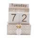 thumbnail image 1 of Calendario perpetuo de madera con bloques de madera para escritorio, regalo de mesa, rústico Piña, 1 of 9