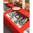 thumbnail image 4 of Christmas Snowman Placemats Set of 6 Winter Christmas Tree Cardinals Red plaid Heat Insulation Washable Place Mats, Rustic Non-Slip Table Mats for Dining Table Party Kitchen Decor,13x19 Inch, 4 of 4