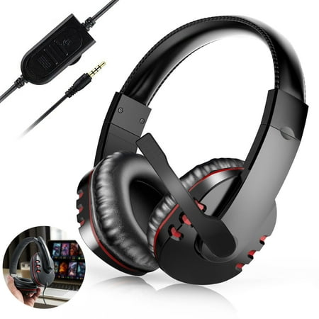 EEEKit Gaming Headset with Mic for PS4 PC Mac Laptop New Xbox One, Professional Surround Stereo Sound Noise Reduction Gaming Headphones with Mic & Soft Memory Earmuffs for Microphone