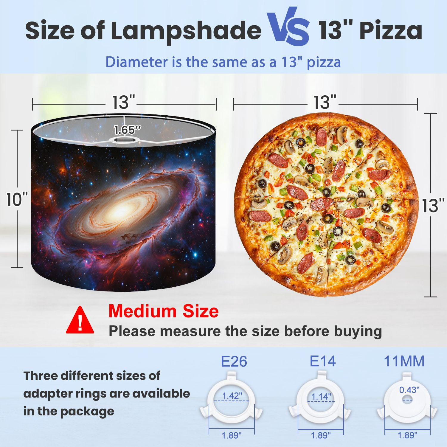 Space Lampshades 2 Pack Galaxy Nebula Outer Space Interstellar Astronomy Universe 13"x13"x10" Light Shade for Table Lamps Floor Lamps Drum Lamp Shades Lampshade Replacement Easy Assembly
