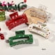 thumbnail image 4 of 4pcs Set elegant & Cute Christmas Print Hair Claw Clips - Large Rectangular Shark Clip for Stylish updos, 4 of 7