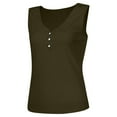 thumbnail image 3 of Blouses pour Femmes Débardeur Col en V Sans Manches Boutonné Décontracté, 3 of 6