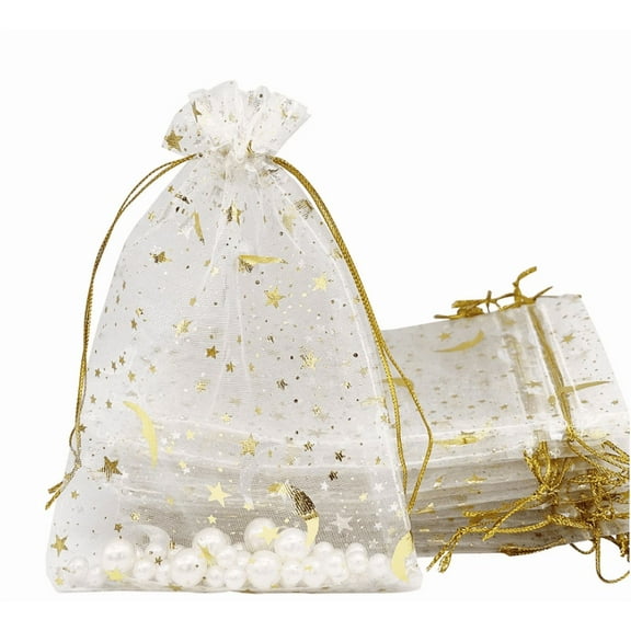 Supertina Sheer Organza Bags with Drawstring Great for Party Wedding Favor Gift, 4x6 inch, 100 Count