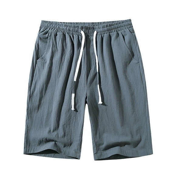 cllios Mens Shorts Summer Casual Drawstring Solid Loose Elastic Waist Sports Athletic Shorts