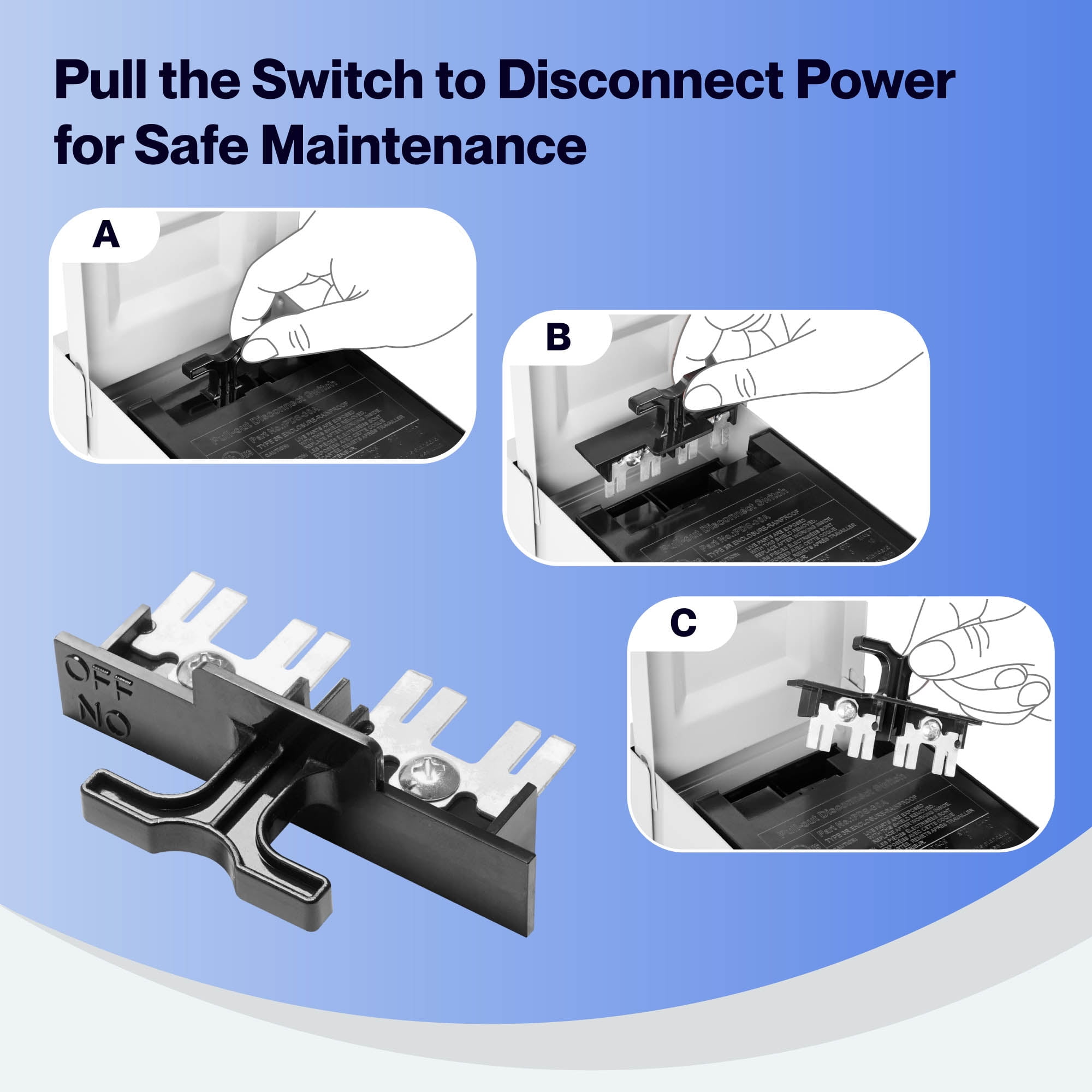 DELLA 30 Amp AC Disconnect Box Outdoor (Fuse Not Included), 120/240VAC, UL Listed, Waterproof AC Disconnect for Mini Split, Pull Out Switch for Home, Light Commercial HVAC Systems