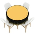 thumbnail image 6 of Lfeey Black and Yellow Glitter Round Tablecloth 70", Party Picnic Wedding Table Decorations Fabrics Wipeable Grease Resistant, 6 of 6