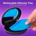 thumbnail image 3 of Click It Retainer Case, Slim Orthodontic Aligner Holder with Removable Silicone Tray and Magnetic Closure (Black & Blue), 3 of 5