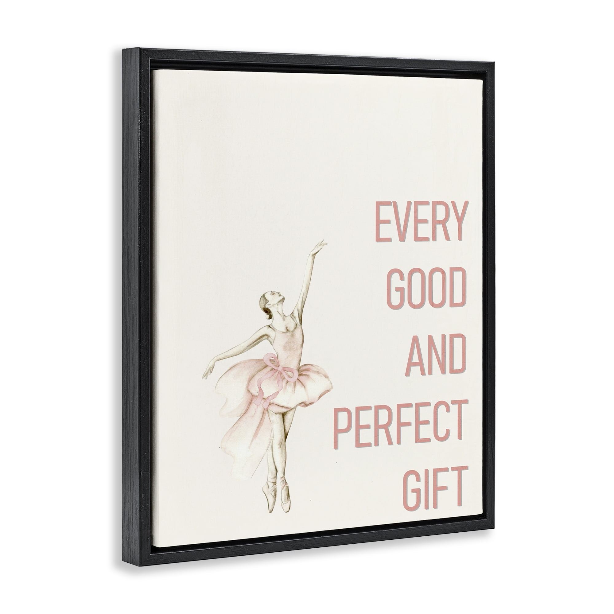 Good & Perfect Gift Ballerina Black Framed Floater Canvas Wall Art, design by Kim Allen