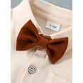 thumbnail image 4 of Baby Boys Clothes Suit 0-18 Months Gentleman 3pcs Outfits Dress Shirt Romper Bowtie Suspender Shorts, 4 of 9