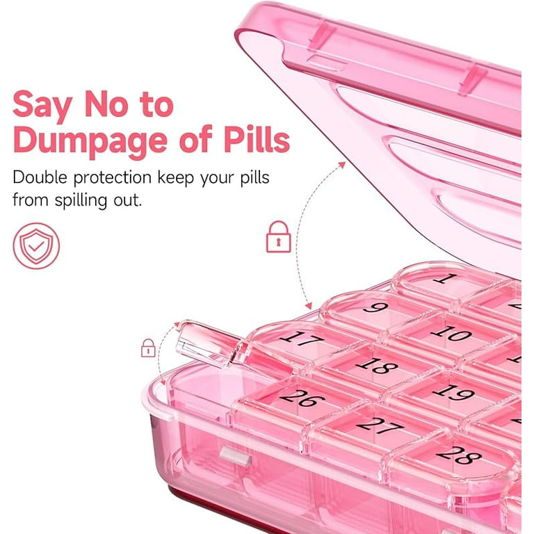 Monthly Pill Organizer 1 Time a Day, 30 Day Pill Box Organizer Once a Day, One Month Large Pill Case for Travel, 31 Day Daily Medcine Container for Vitamins, Supplement & Medication