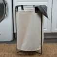 thumbnail image 3 of Household Essentials Iron Laundry Hamper with Removable Bag, Natural and Black, 3 of 7
