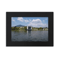 thumbnail image 1 of Lake View arquitectura de montaña Marco de Fotos de escritorio imagen Arte Negro Pintura 5x7 pulgadas, 1 of 4